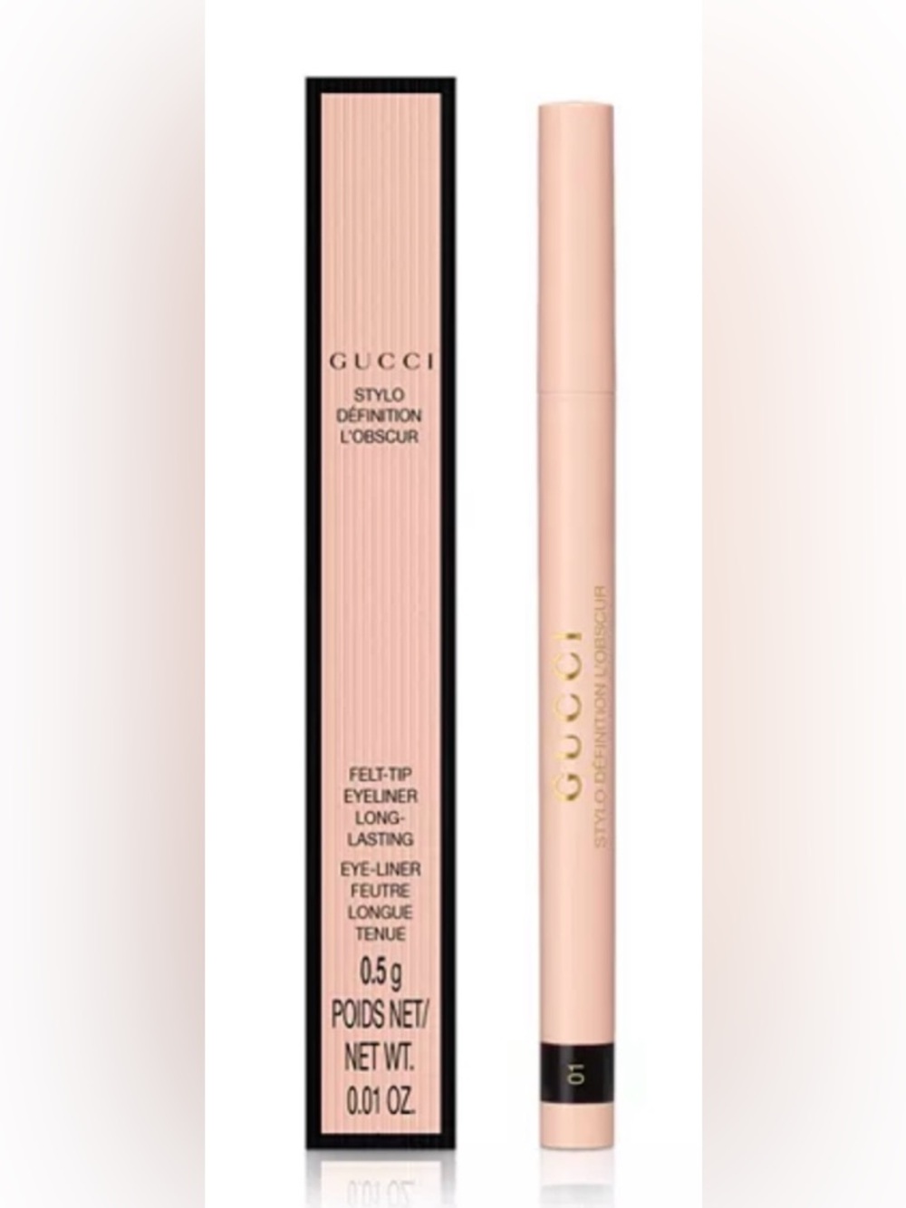 Authentic Gucci Felt-Tip Eyeliner Long-Lasting Waterproof EVE BLACK 01 Shade